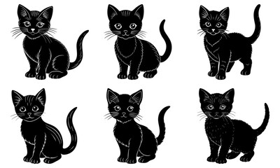 Fototapeta premium Kitten Silhouette vector