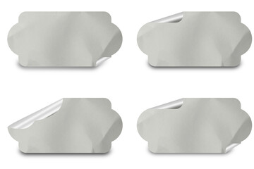 Blank Crumbled Paper Sticker Texture Set