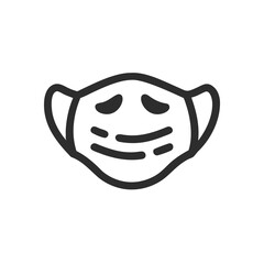 face mask on white background for web and graphic design