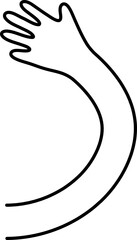 Funky long arm with hand illustration