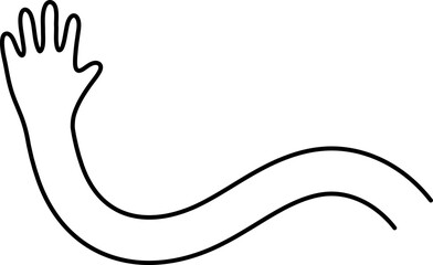 Obraz premium Funky long arm with hand illustration