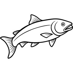 One-Line Trout Vector Design