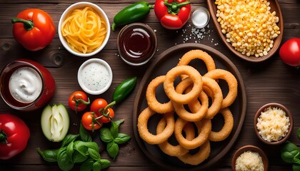 A Delicious Spread of Appetizers on a Wooden Table