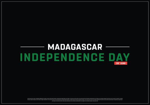 Madagascar Independence Day on a black background, Vector design of Independence Day of Madagascar, Typographic Design of Madagascar National Day, Flag typography of Madagascar