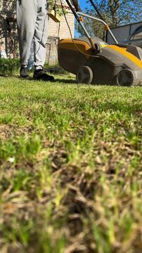 Lawn aeration or scarification, spring gardening work	
