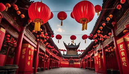 Chinese New Year Celebration in Temple