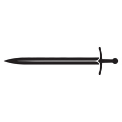 Timeless Estoc silhouette, designed for thrusting with accuracy – Estoc illustration – Minimalist Estoc vector – Weapon silhouette

