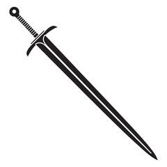 Refined Estoc silhouette, combining form and function – Estoc illustration – Minimalist Estoc vector – Weapon silhouette

