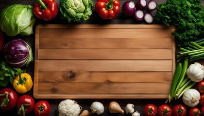 Fresh Produce on a Wooden Cutting Board