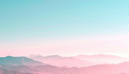 Serene sunrise over misty mountain ranges nature landscape photography tranquil environment aerial view peaceful concept