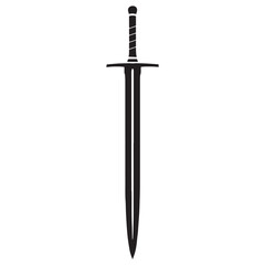 Sleek Estoc silhouette, perfect for fencing and dueling – Estoc illustration – Minimalist Estoc vector – Weapon silhouette

