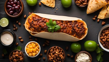 Delicious Baked Burrito with Toppings