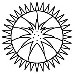 Sea Urchin One-Line Vector Illustration