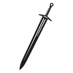 Elegant Estoc silhouette, designed for precision strikes – Estoc illustration – Minimalist Estoc vector – Weapon silhouette

