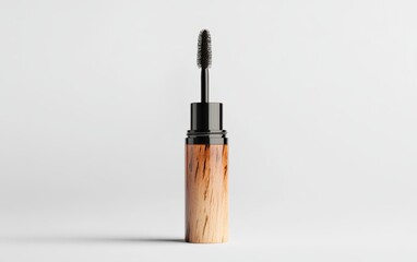 Naklejka premium Elegant Mascara Tube with Brush on a Soft Background