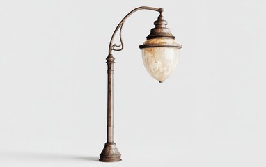 Vintage street lamp with ornate design and warm glowing light