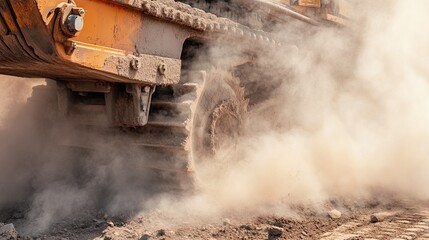 Fototapeta premium Construction equipment covered in dust and rust