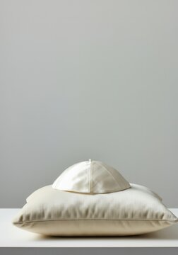 White Papal Zucchetto on Cushion Symbolizing the Vacant Holy See Before Pope's Election