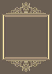 Line curl frame. Modern decorative linear background.