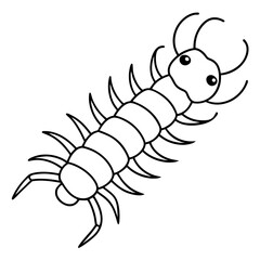 Single Line Centipede Illustration Vector