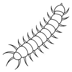 Single Line Centipede Illustration Vector