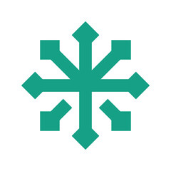 Unique Green Star Symbol with Abstract Geometric Arms