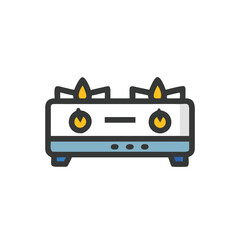 gas stove on white background for web and graphic design