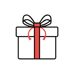 gift box gift giving holiday present on white background for web and graphic design