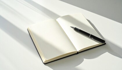 Creative writing process workspace blank notebook minimalist environment natural light inspiration techniques