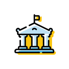government building courthouse on white background for web and graphic design