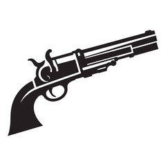 Rare Blunderbuss silhouette, a symbol of early firearms technology – Blunderbuss illustration – Minimalist Blunderbuss vector – Weapon silhouette

