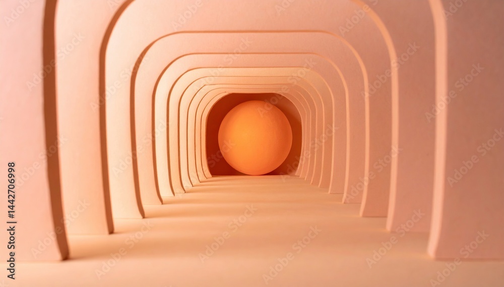 Poster exploring abstract art concepts with circular forms in a minimalist environment indoor perspective