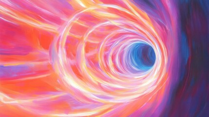 A vibrant, swirling tunnel of colors evoking a sense of movement and depth.