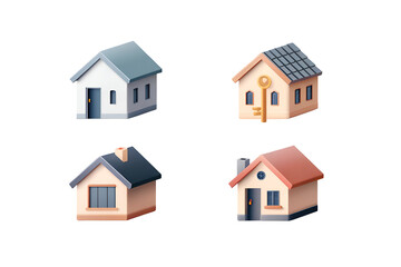 Fototapeta premium house icon set, real estate concept 