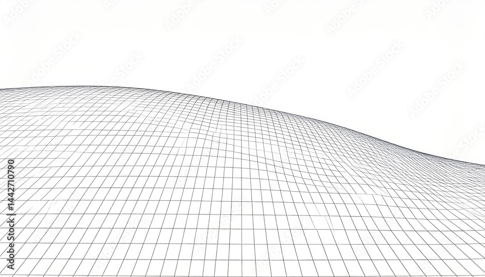 Poster waveform structure design abstract space 3d model minimalistic environment wide viewpoint
