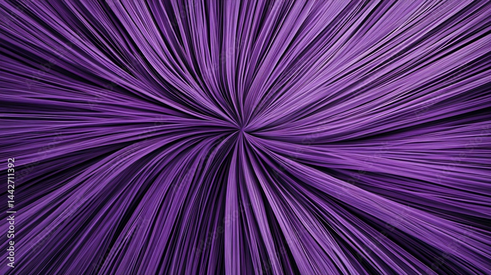 Wall mural abstract purple background with glowing light rays from center close up made with generative ai tech
