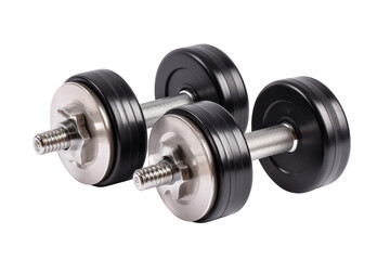Pair Of Black And Silver Weights On Transparent Backgrounds