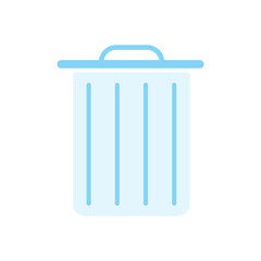  Light blue waste bin illustration.
