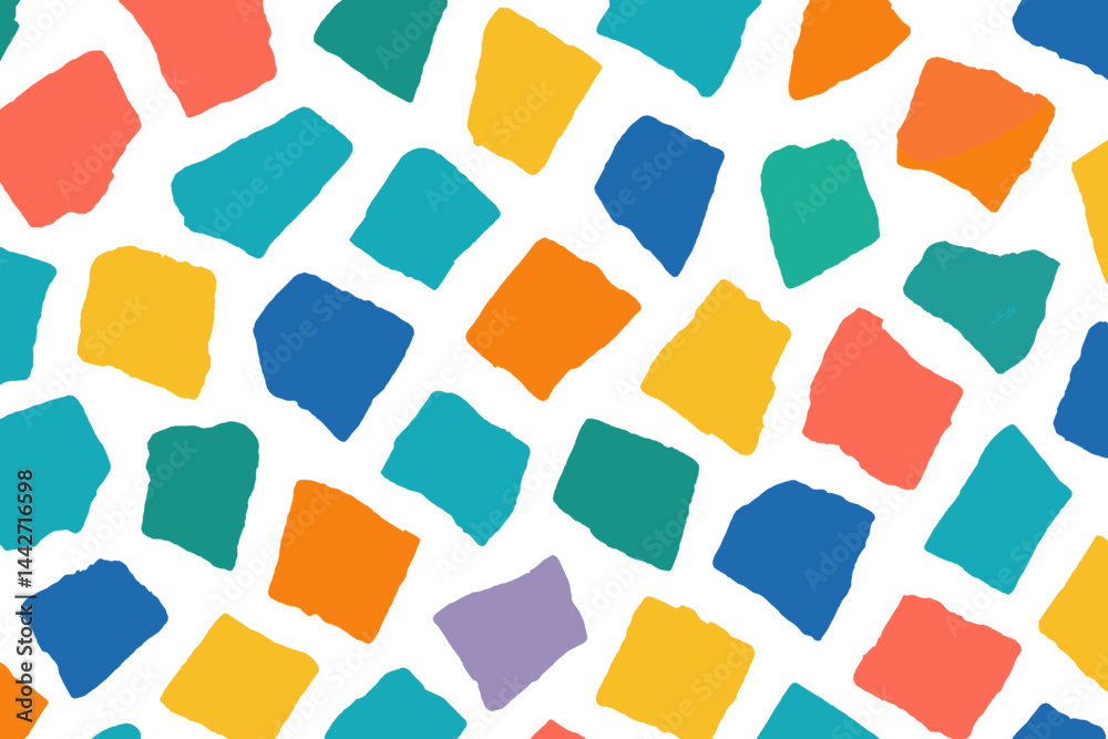 Poster colorful abstract geometric shapes pattern suitable for various design projects and creative uses in