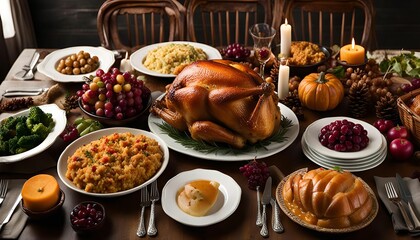 Thanksgiving Feast Table Setting