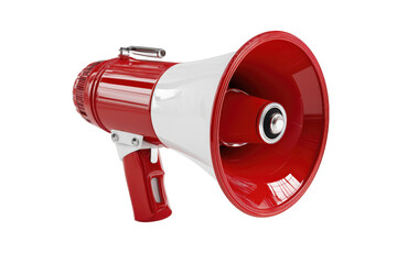Naklejka premium Red And White Loudspeaker On Transparent Background