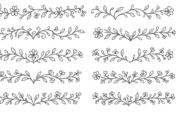 Obraz premium Decorative vector floral borders design for crafting projects and artistic applications