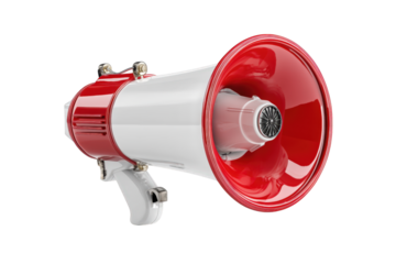 Red And White Public Address Device On Transparent Background