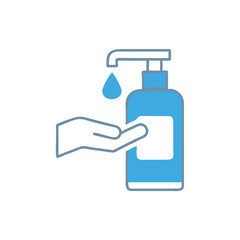 hand soap dispenser on white background for web and graphic design