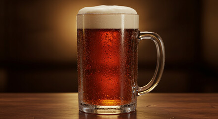 Mug of cold draft beer