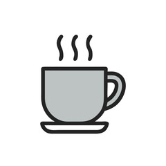 hot coffee cup on white background for web and graphic design