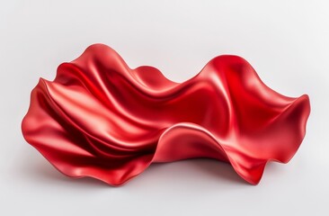 Fototapeta premium Red fabric draped in flowing curves