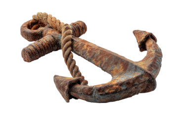 Rusty Metal Anchor On Transparent Background