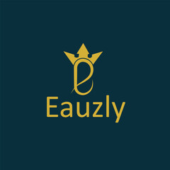 Elegant perfume logo design letter E gold with a dark background. logo for cosmetic, beauty, salon, product, skin care.