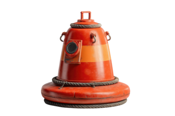 Rusty Orange And Red Bell Shaped Metal Object On Transparent Background